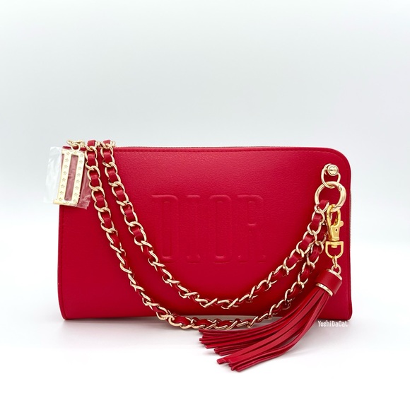 🆕 Dior Beauty Red Cosmetic Case to Clutch/Crossbody/Shoulder Bag Handbag Purse - Picture 4 of 12